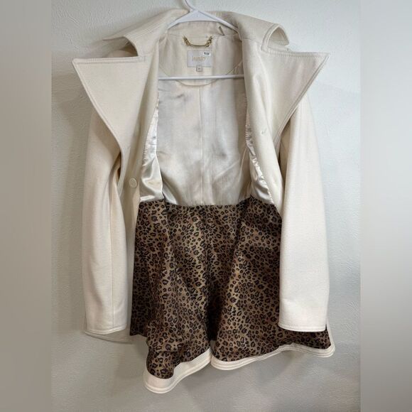 Laundry by Shelli Segal Ivory Wool Fit & Flare Double-Breasted Coat XS - Picture 7 of 8